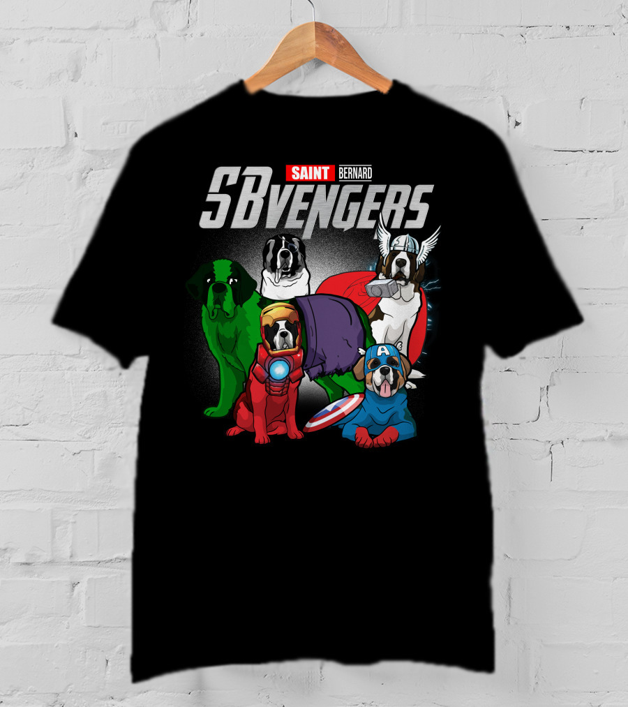 Saint Bernard SBvengers Avengers-Inspired Dog Heroes T-Shirt