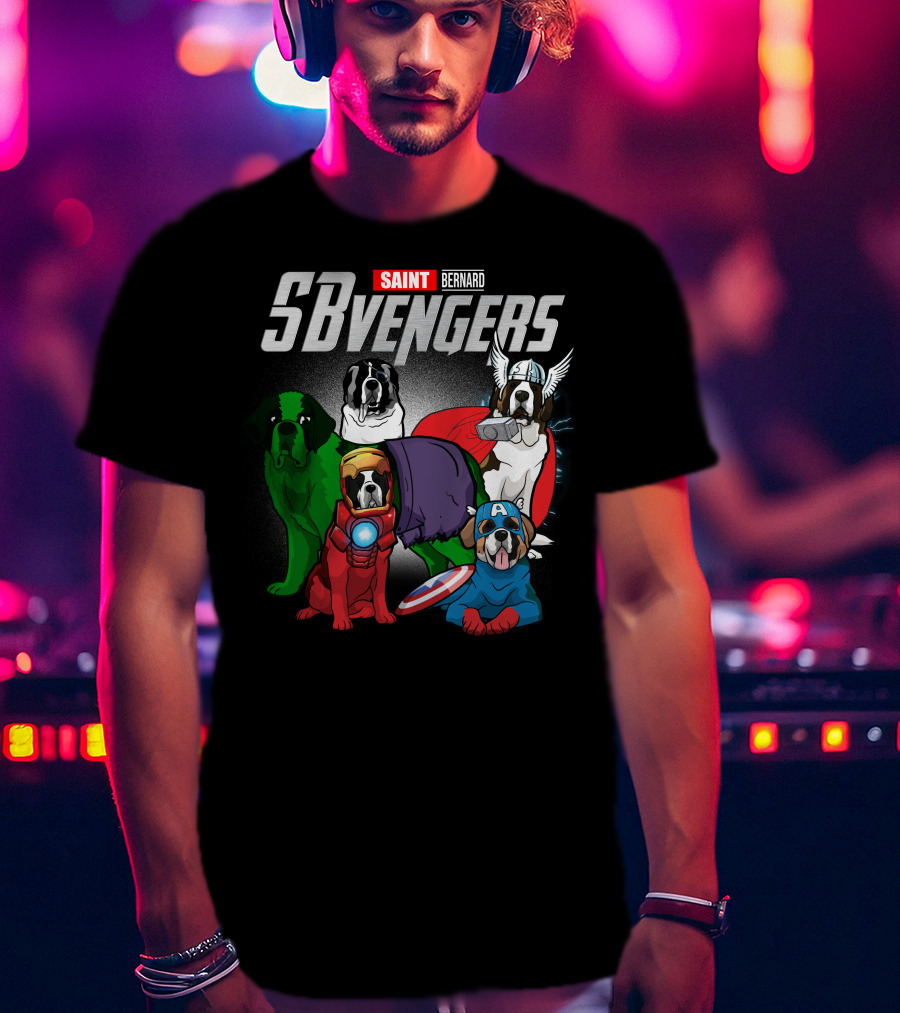 Saint Bernard SBvengers Avengers-Inspired Dog Heroes T-Shirt