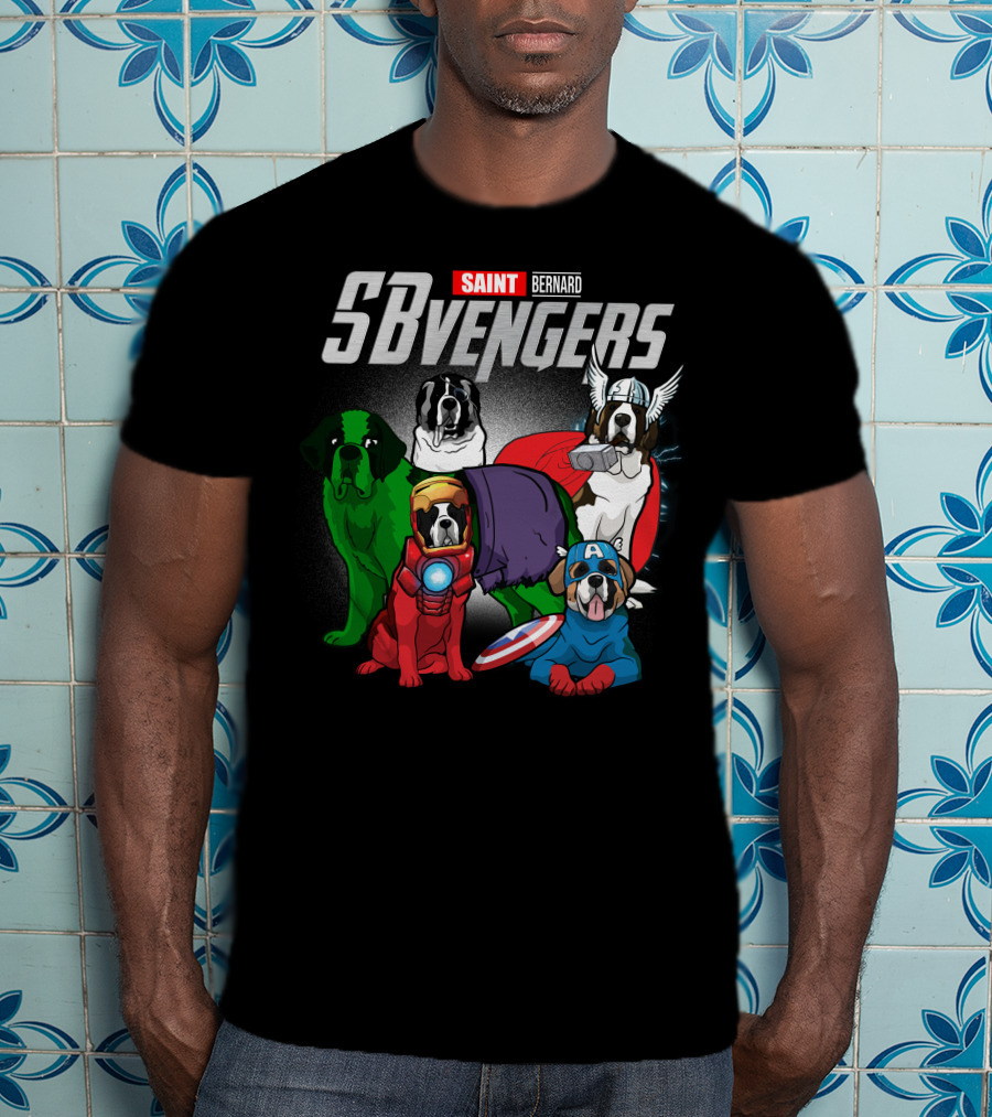 Saint Bernard SBvengers Avengers-Inspired Dog Heroes T-Shirt