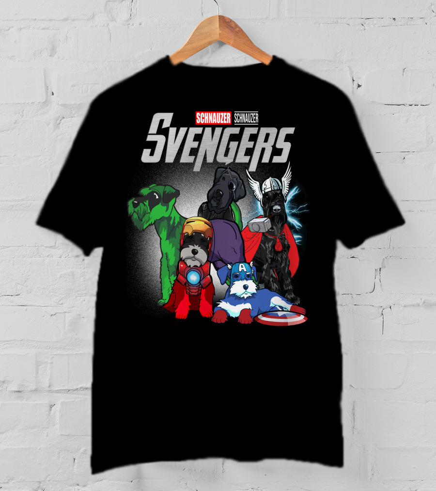 Schnauzer Svengers Marvel Parody With Superhero Dogs T-Shirt