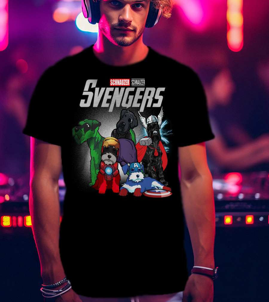 Schnauzer Svengers Marvel Parody With Superhero Dogs T-Shirt