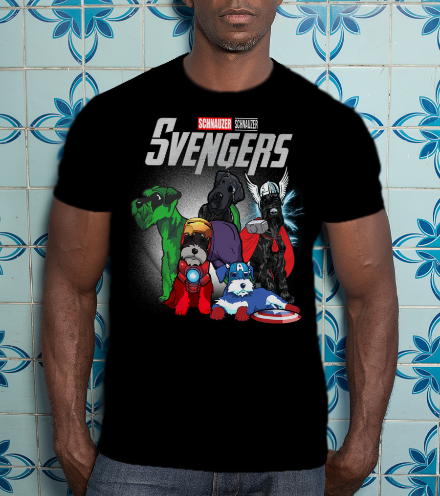 Schnauzer Svengers Marvel Parody With Superhero Dogs T-Shirt