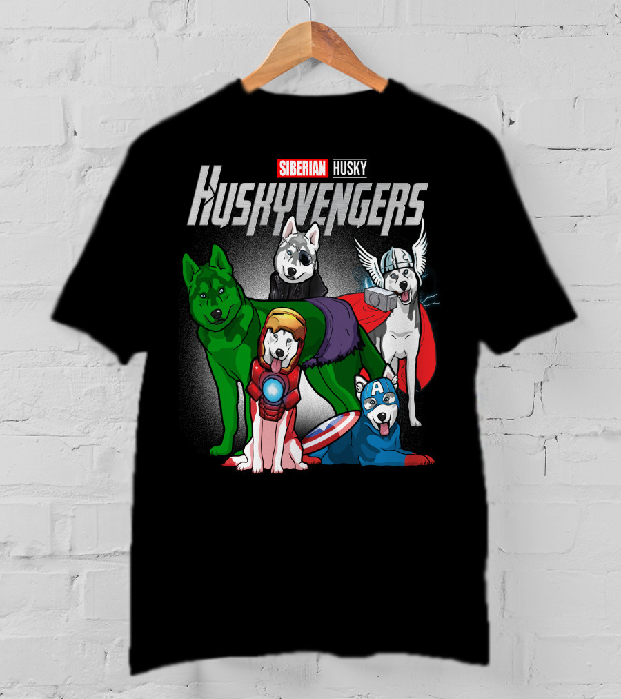 Siberian Husky Huskyvengers Superhero Dogs T-Shirt