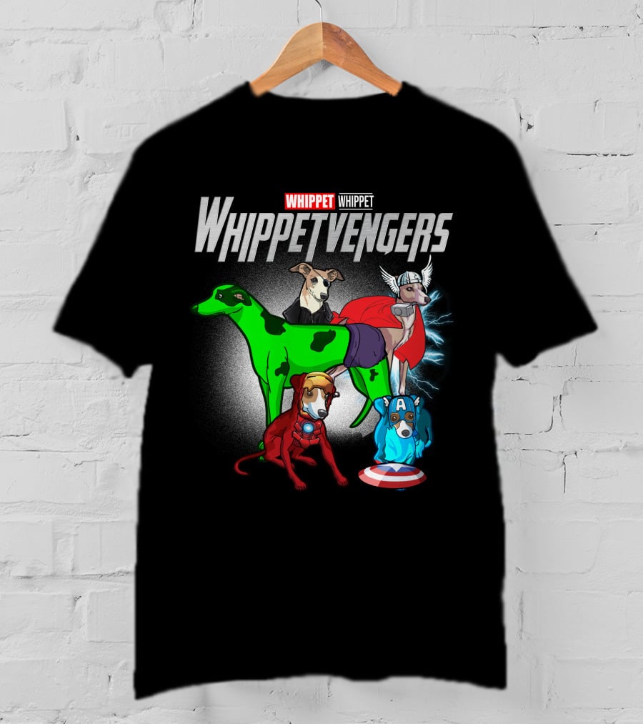 Whippet Whippetvengers Marvel Avengers Parody Dogs T-Shirt