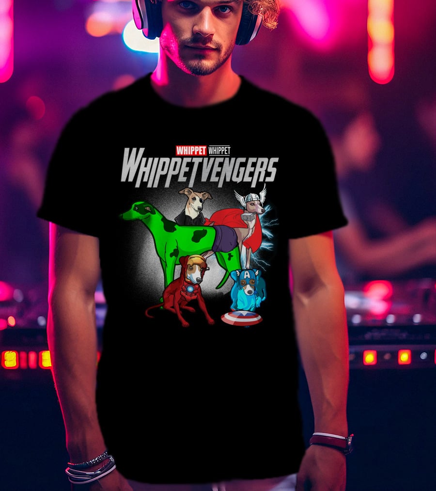 Whippet Whippetvengers Marvel Avengers Parody Dogs T-Shirt
