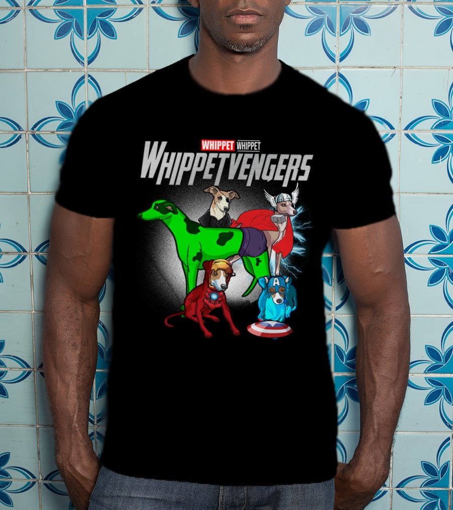 Whippet Whippetvengers Marvel Avengers Parody Dogs T-Shirt