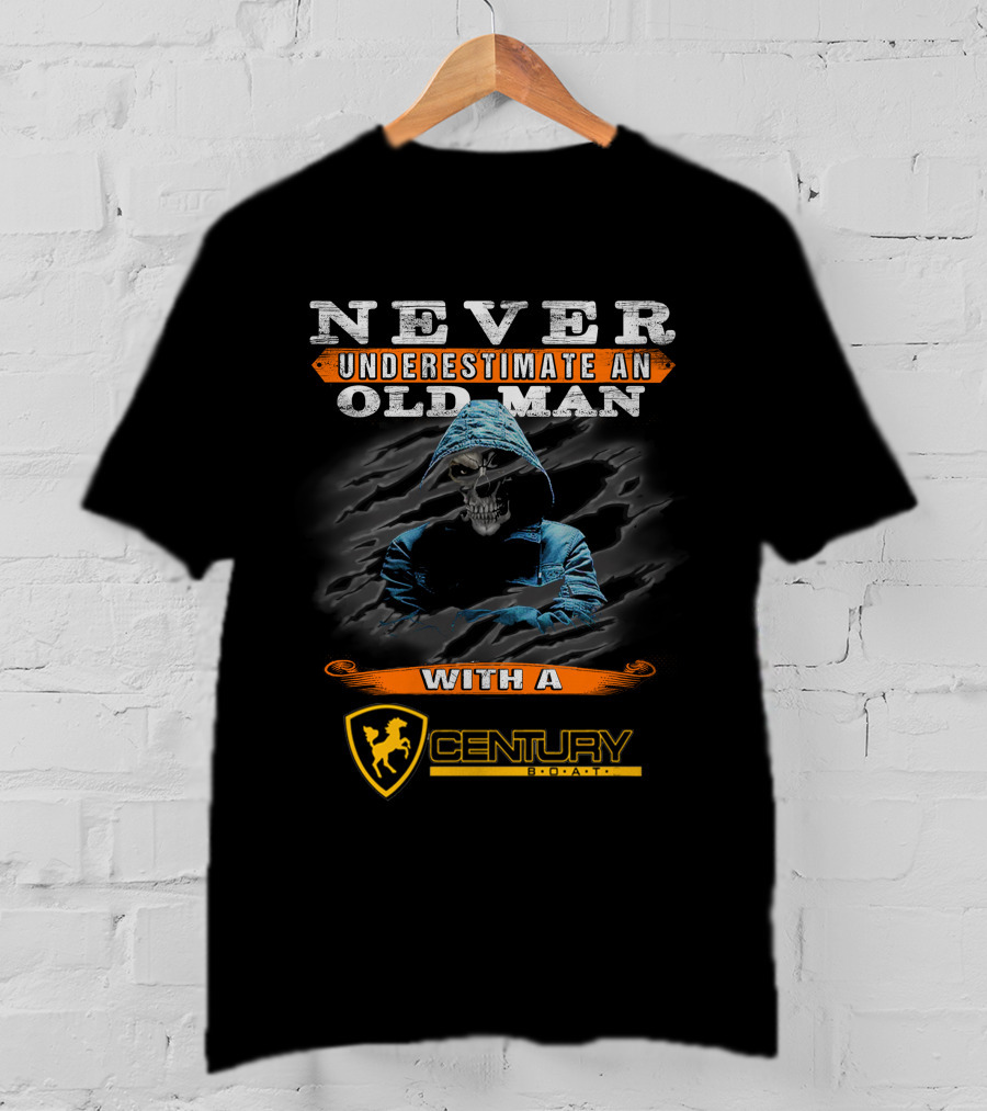 Never Underestimate An Old Man With A Century Boatyard Skull T-Shirt
