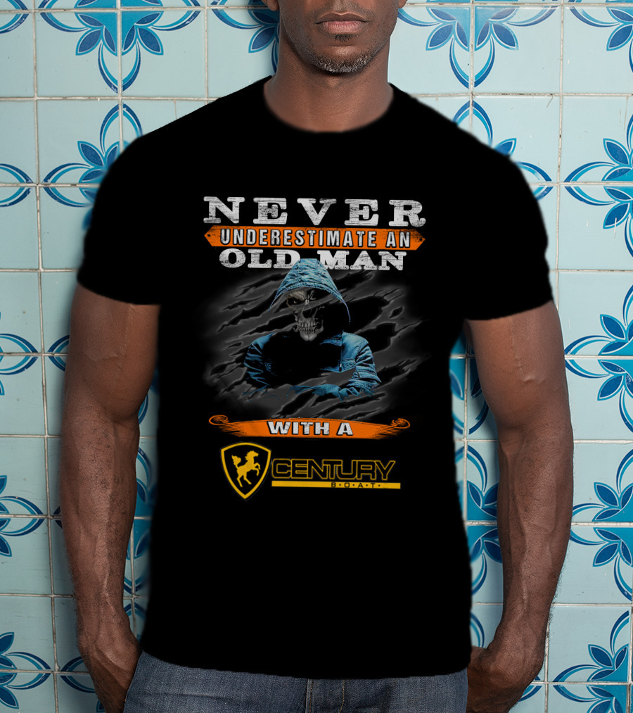 Never Underestimate An Old Man With A Century Boatyard Skull T-Shirt
