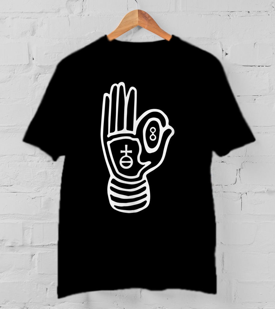 6 Fingered Hand With Symbolic Circle And Eight T-Shirt