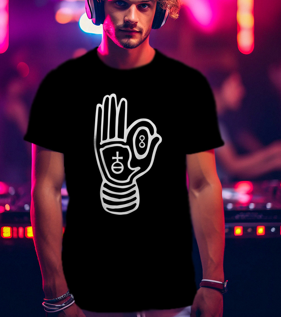 6 Fingered Hand With Symbolic Circle And Eight T-Shirt
