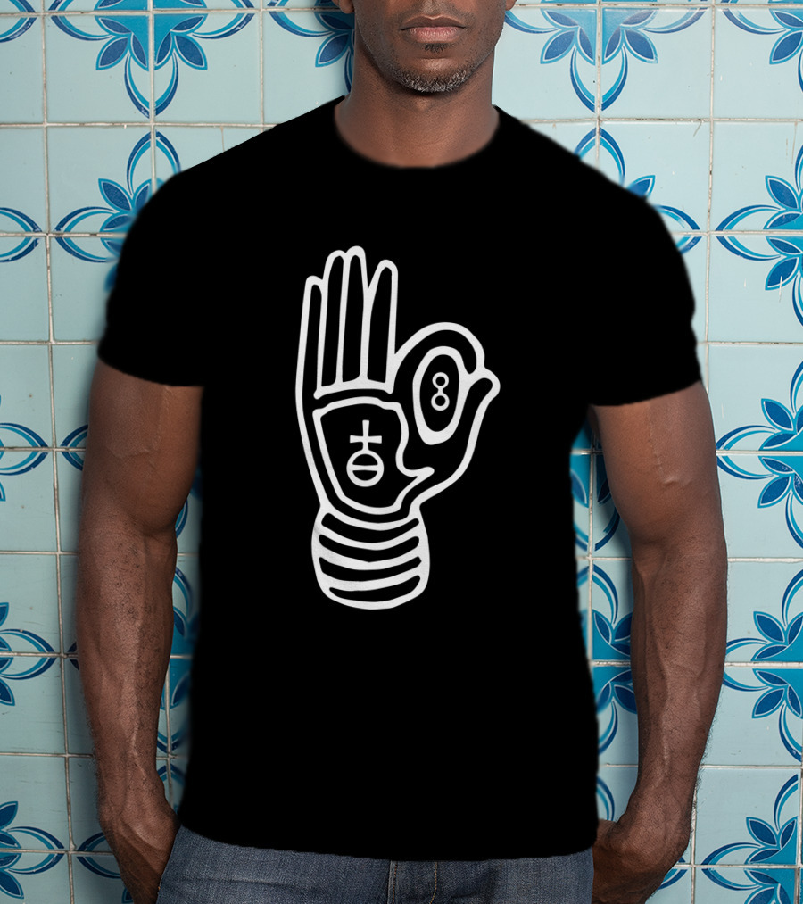 6 Fingered Hand With Symbolic Circle And Eight T-Shirt