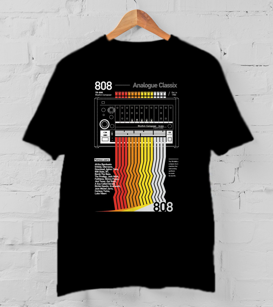 808 Analogue Classix Rhythm Composer TB-808 Famous Users Est. 1980 T-Shirt