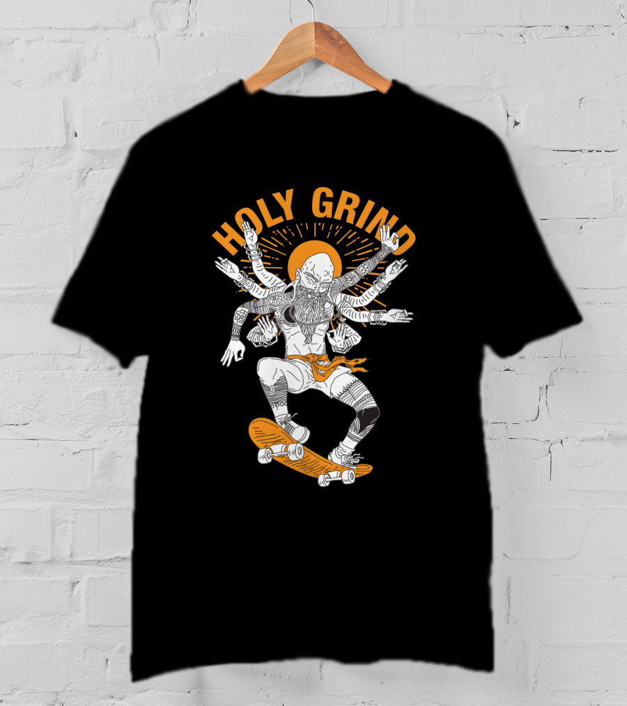 Holy Grind Skateboarding Deity Multilimb Monochrome T-Shirt