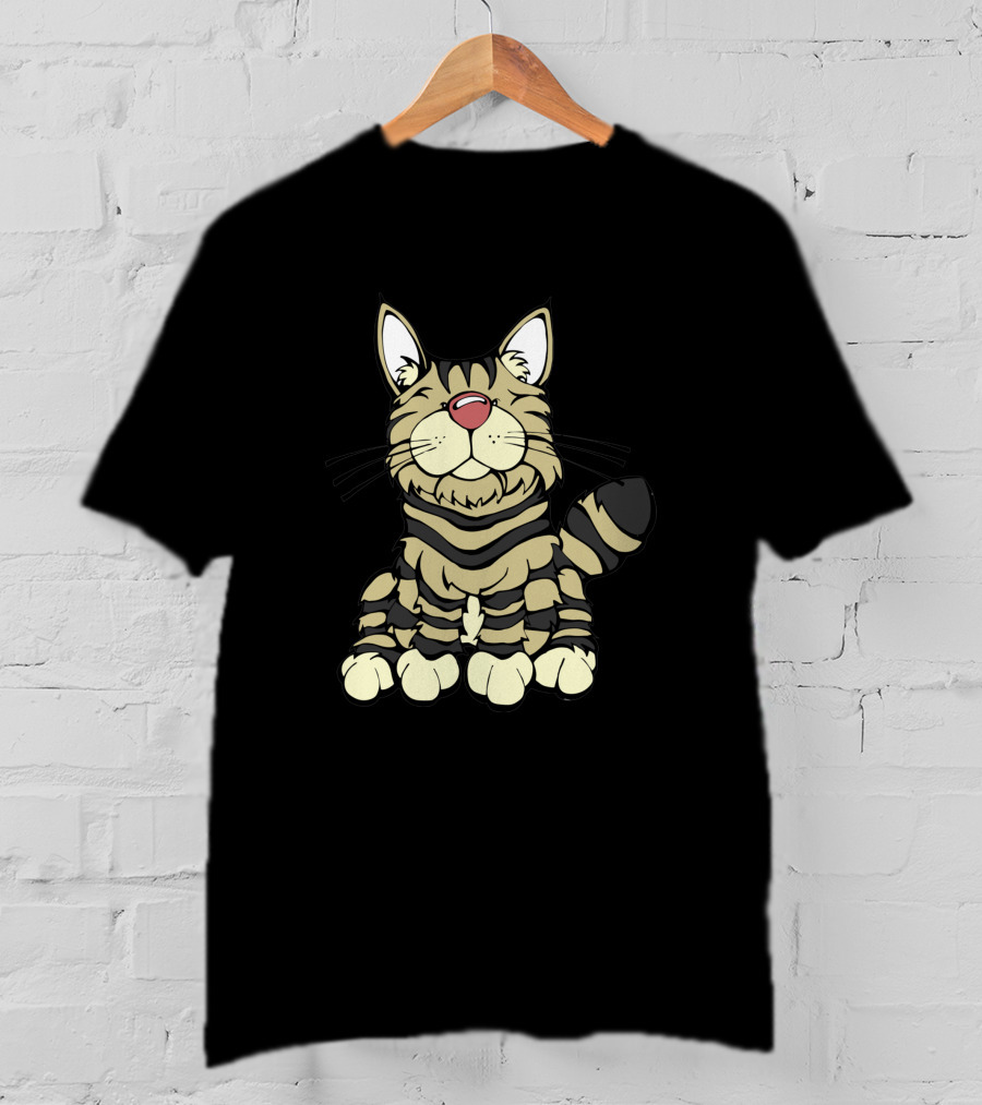 American Bobtail Cat Cartoon T-Shirt