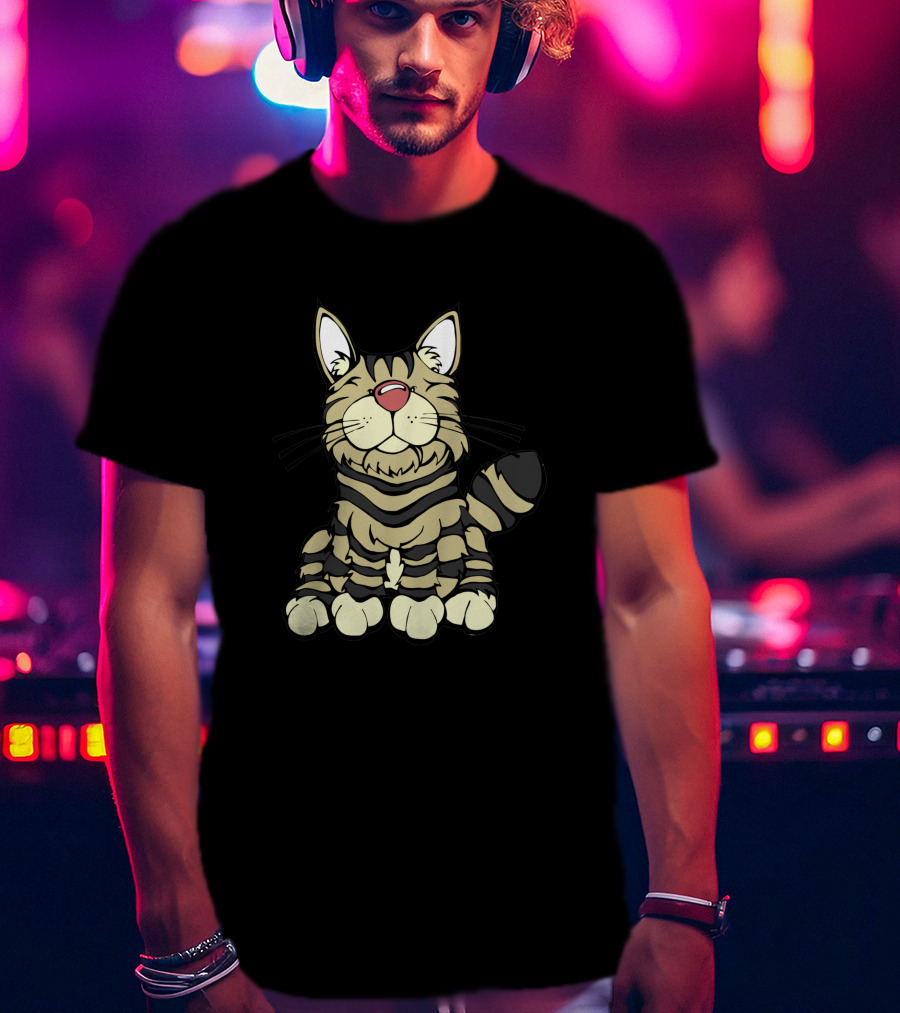 American Bobtail Cat Cartoon T-Shirt
