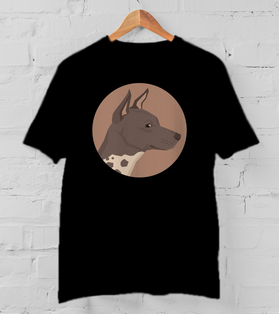 American Hairless Terrier 1376121 Circle Profile T-Shirt
