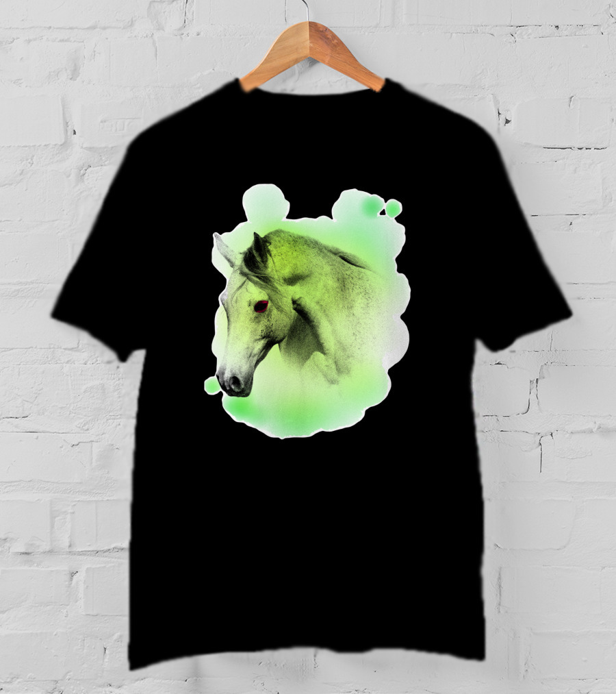Arabic Horse Neon Green Art 334448 T-Shirt