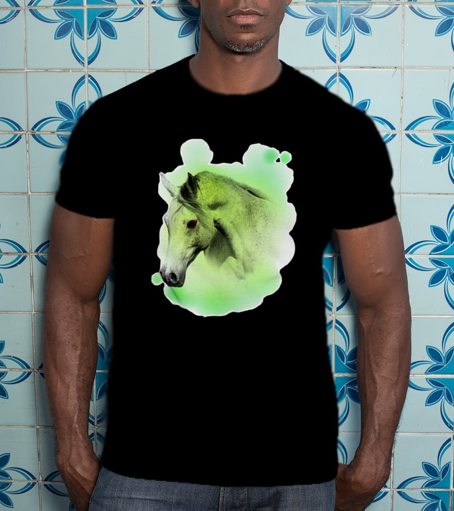 Arabic Horse Neon Green Art 334448 T-Shirt