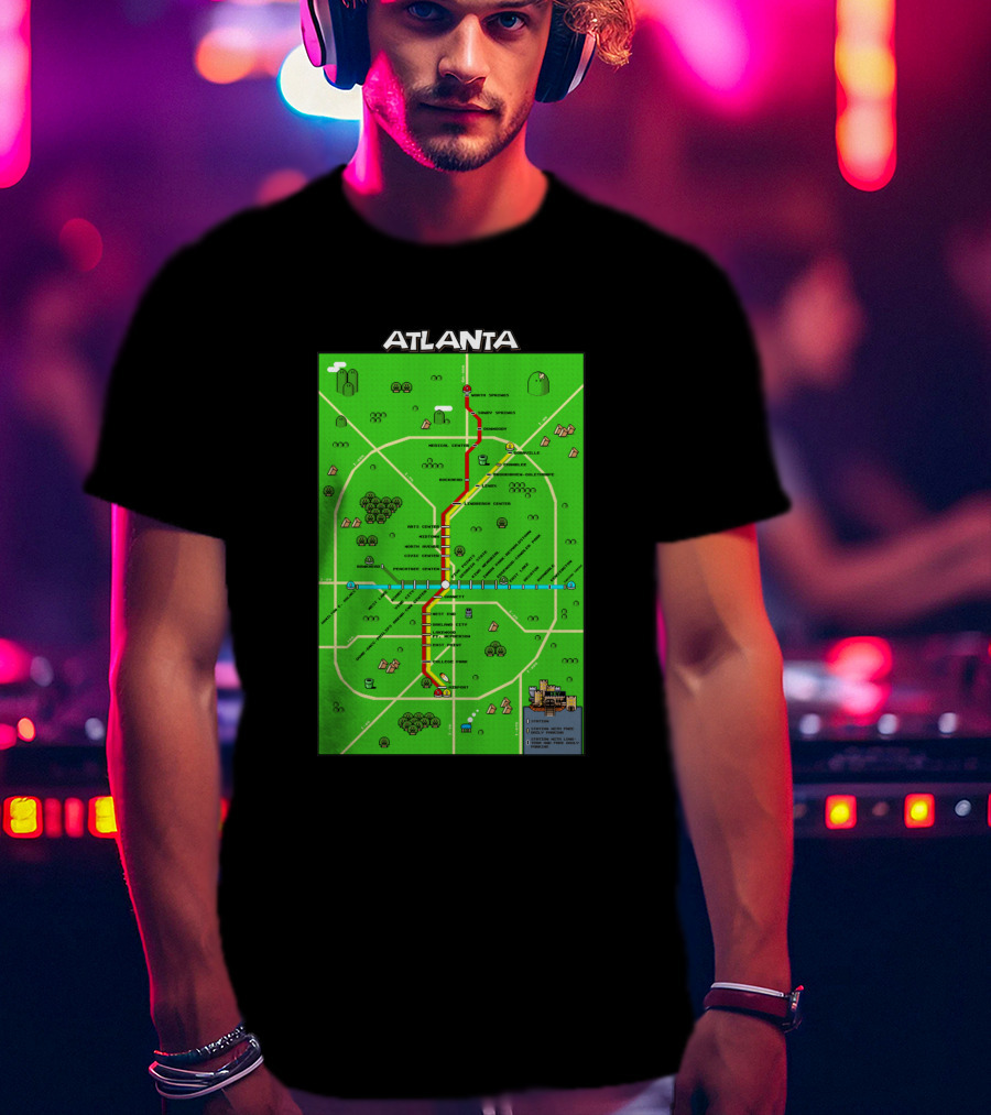 Atlanta Transit Map Super Mario Style 286711 T-Shirt
