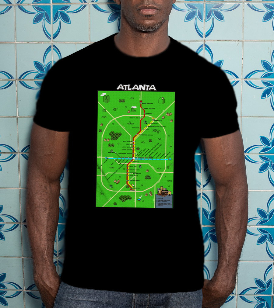 Atlanta Transit Map Super Mario Style 286711 T-Shirt