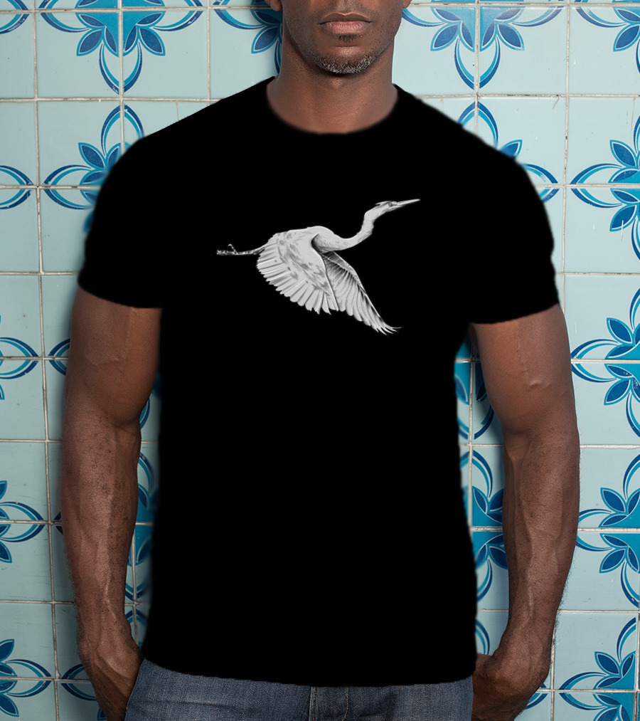 Aurora 534488 White Heron In Flight T-Shirt