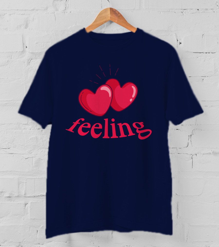 Feeling With Red Hearts Iconic T-Shirt
