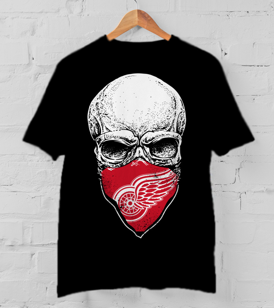Detroit Red Wings Skull Bandana T-Shirt