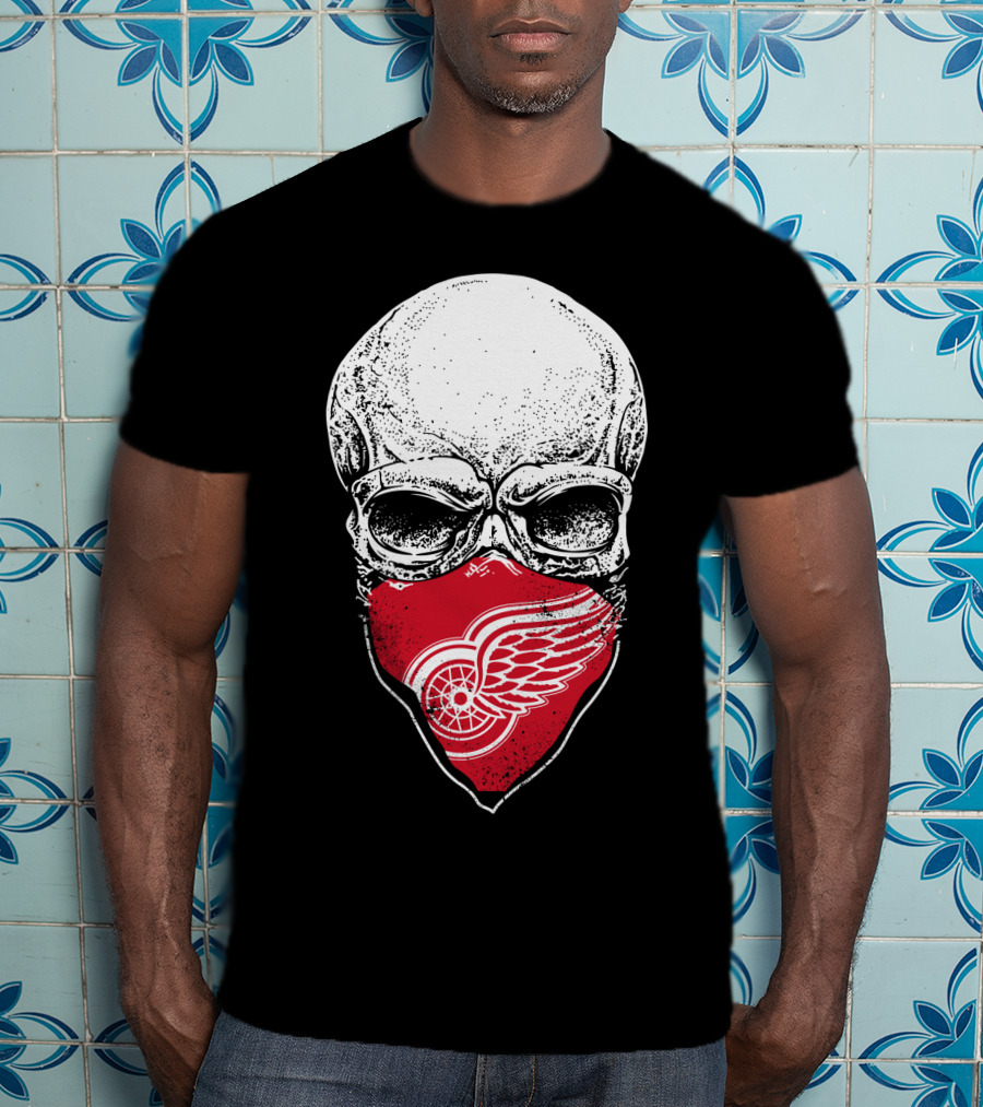 Detroit Red Wings Skull Bandana T-Shirt