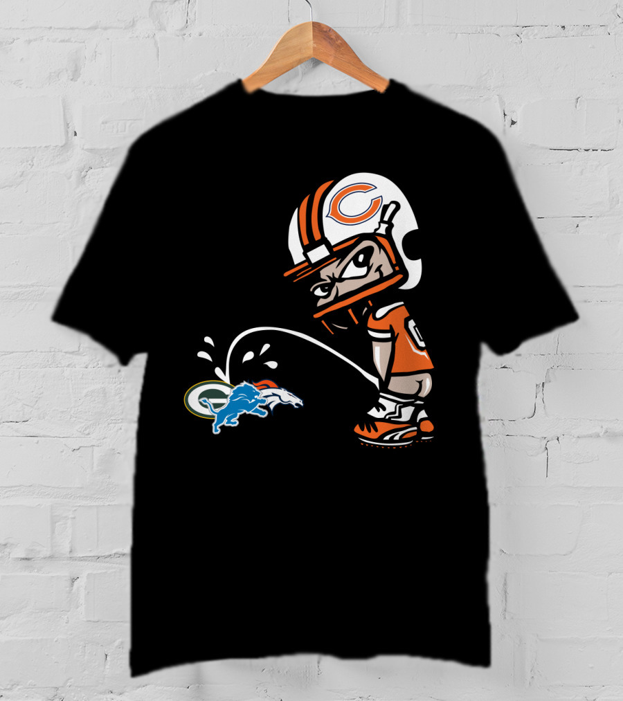 Chicago Bears Rivalry With Green Bay Packers And Denver Broncos T-Shirt