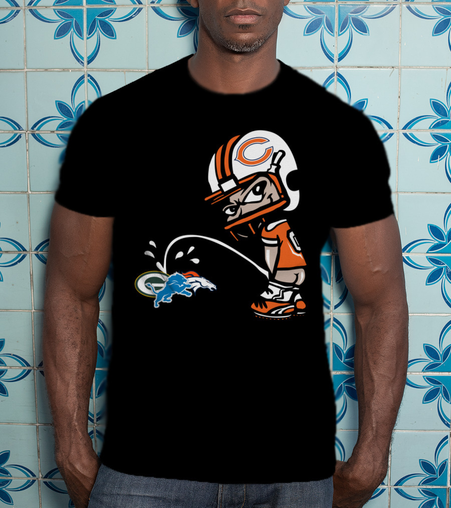 Chicago Bears Rivalry With Green Bay Packers And Denver Broncos T-Shirt