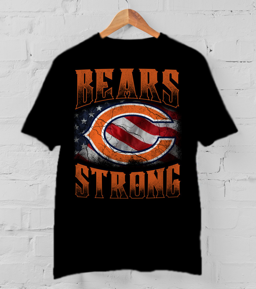 Bears Strong Chicago C Flag American Flag T-Shirt