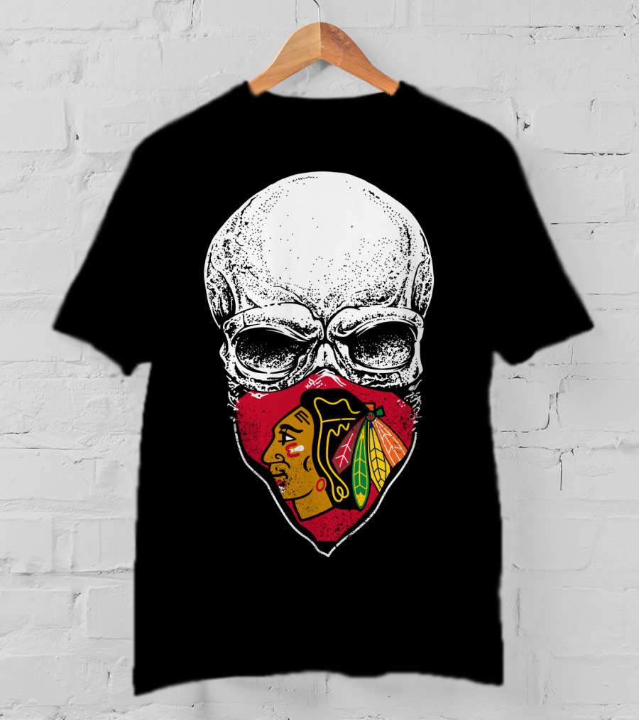 Chicago Blackhawks Skull Mask T-Shirt