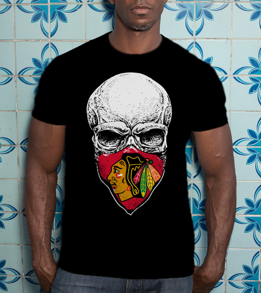 Chicago Blackhawks Skull Mask T-Shirt