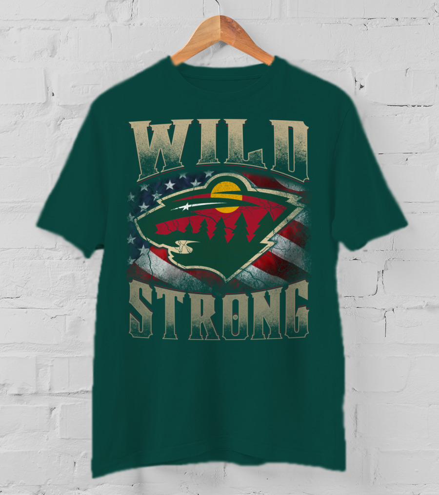 Minnesota Wild Strong American Flag T-Shirt