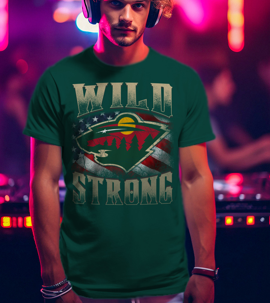 Minnesota Wild Strong American Flag T-Shirt