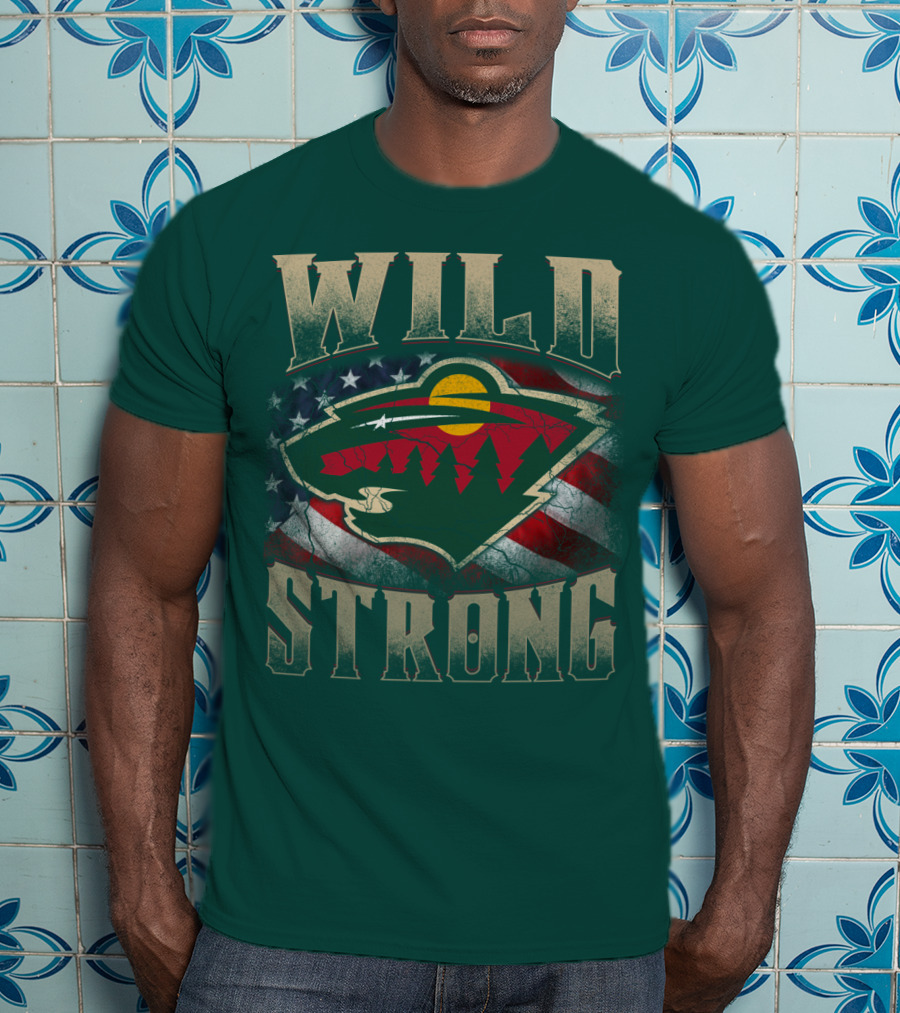 Minnesota Wild Strong American Flag T-Shirt