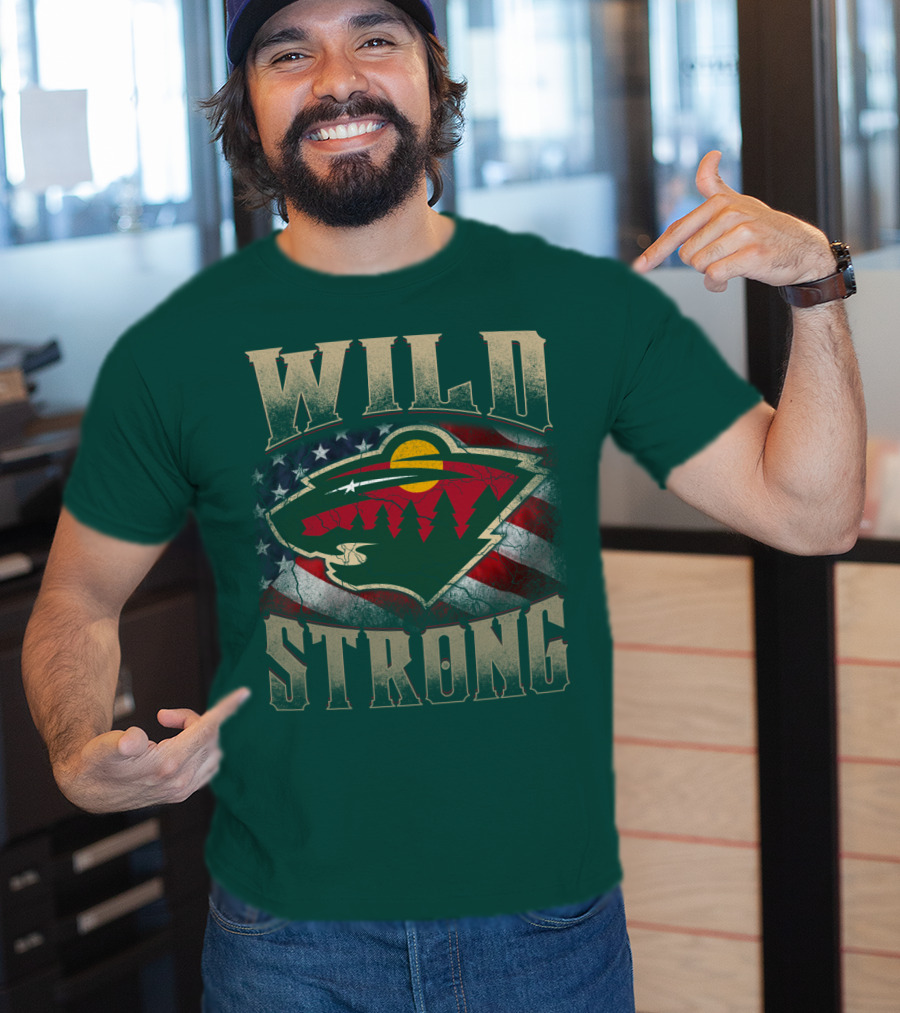 Minnesota Wild Strong American Flag T-Shirt