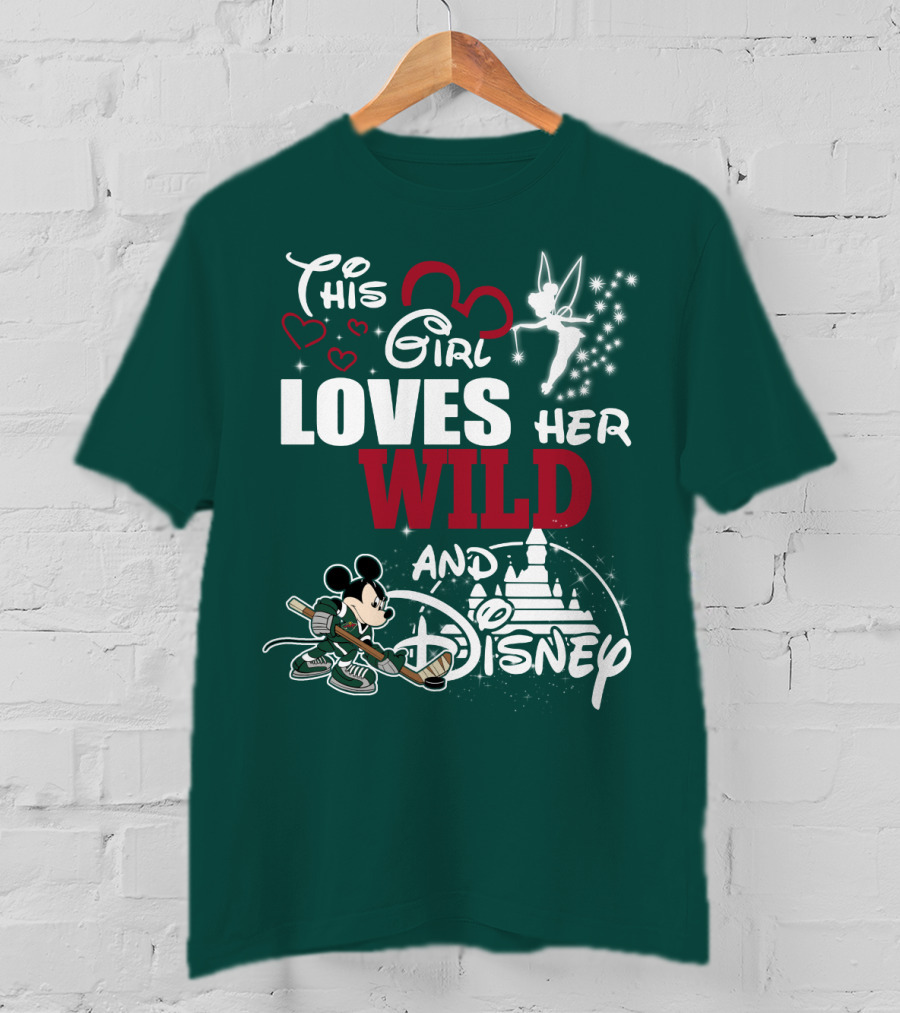 This Girl Loves Her Minnesota Wild And Disney T-Shirt