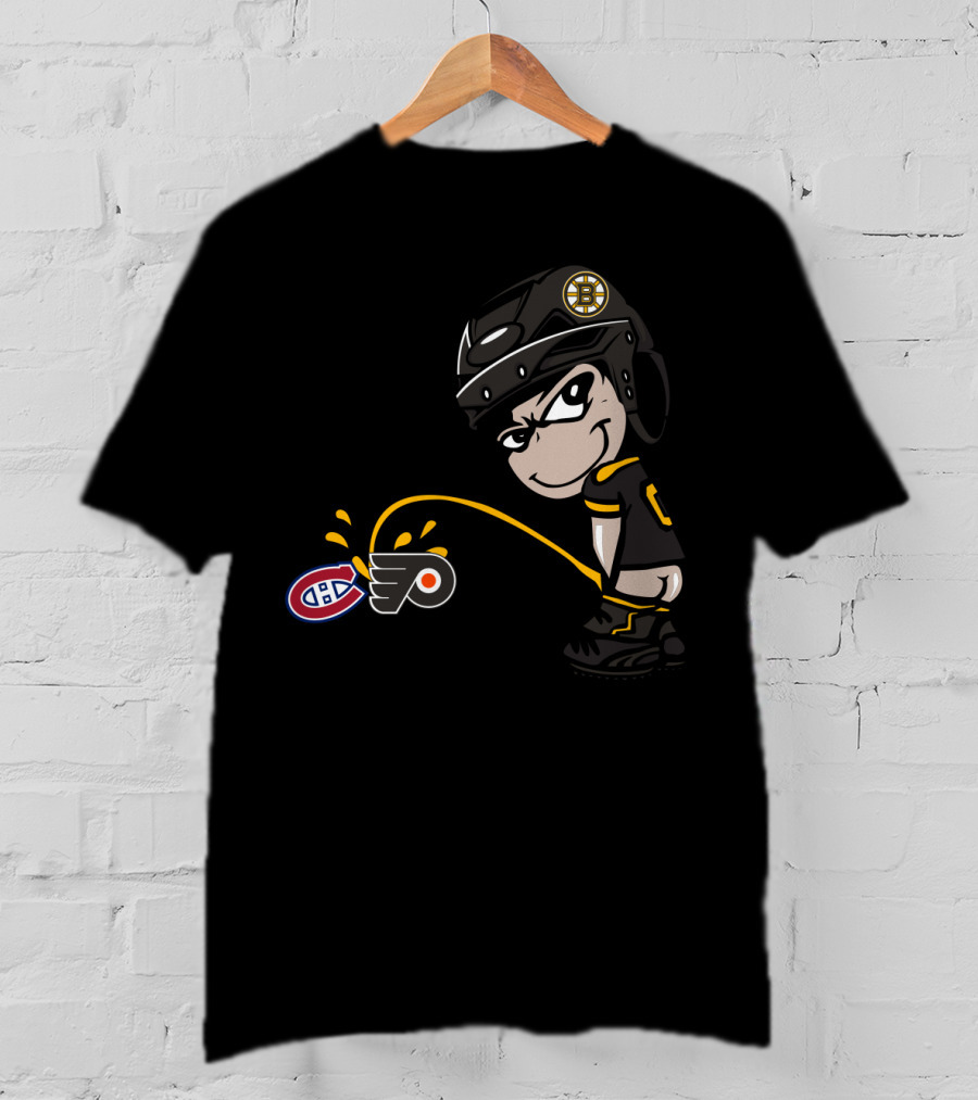 Boston Bruins Rivalry Hockey Toilet Humor Montreal Canadiens Philadelphia Flyers T-Shirt