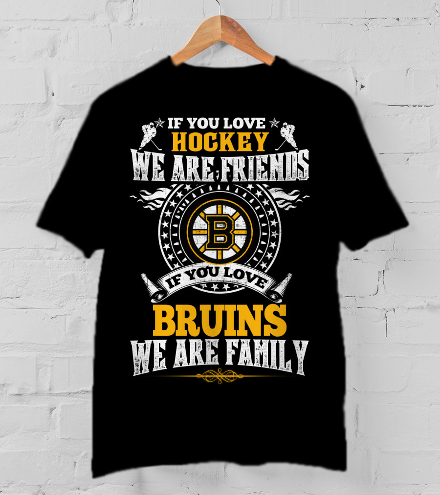 If You Love Hockey We Are Friends If You Love Bruins We Are Family T-Shirt