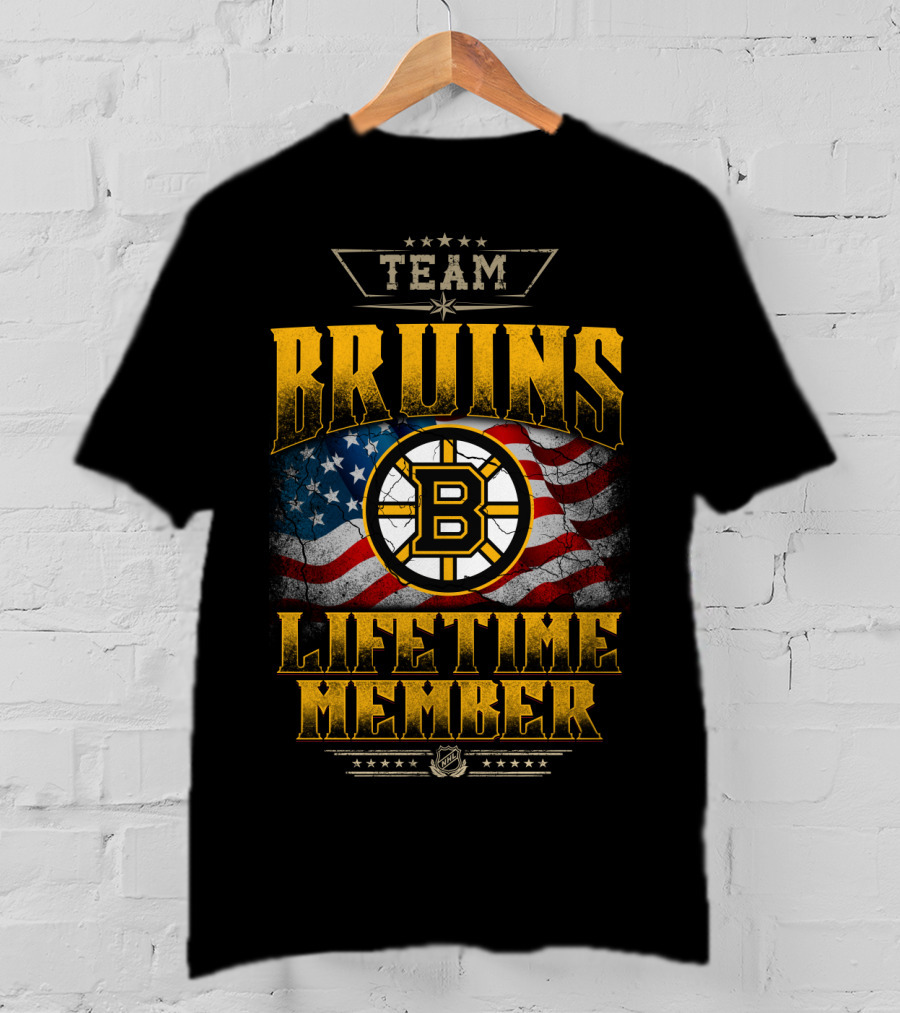 Team Bruins Lifetime Member Boston Bruins Flag T-Shirt