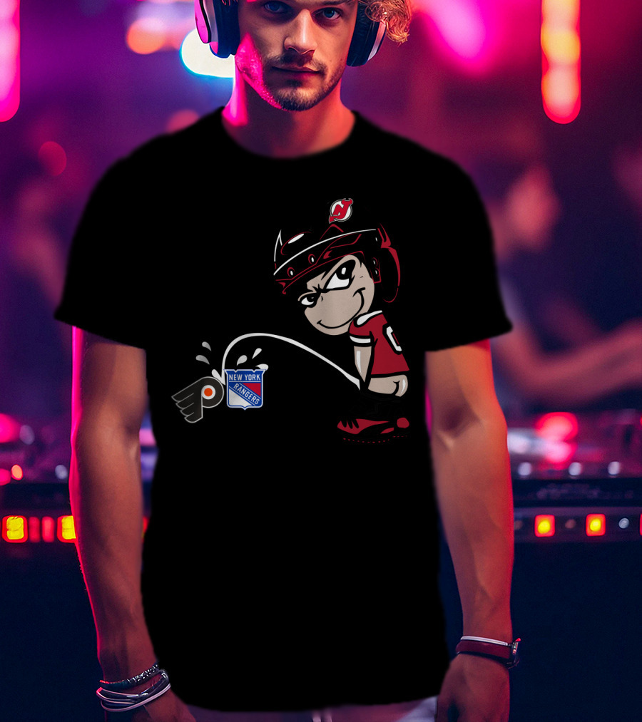 New Jersey Devils Rivalry With Philadelphia Flyers And New York Rangers T-Shirt