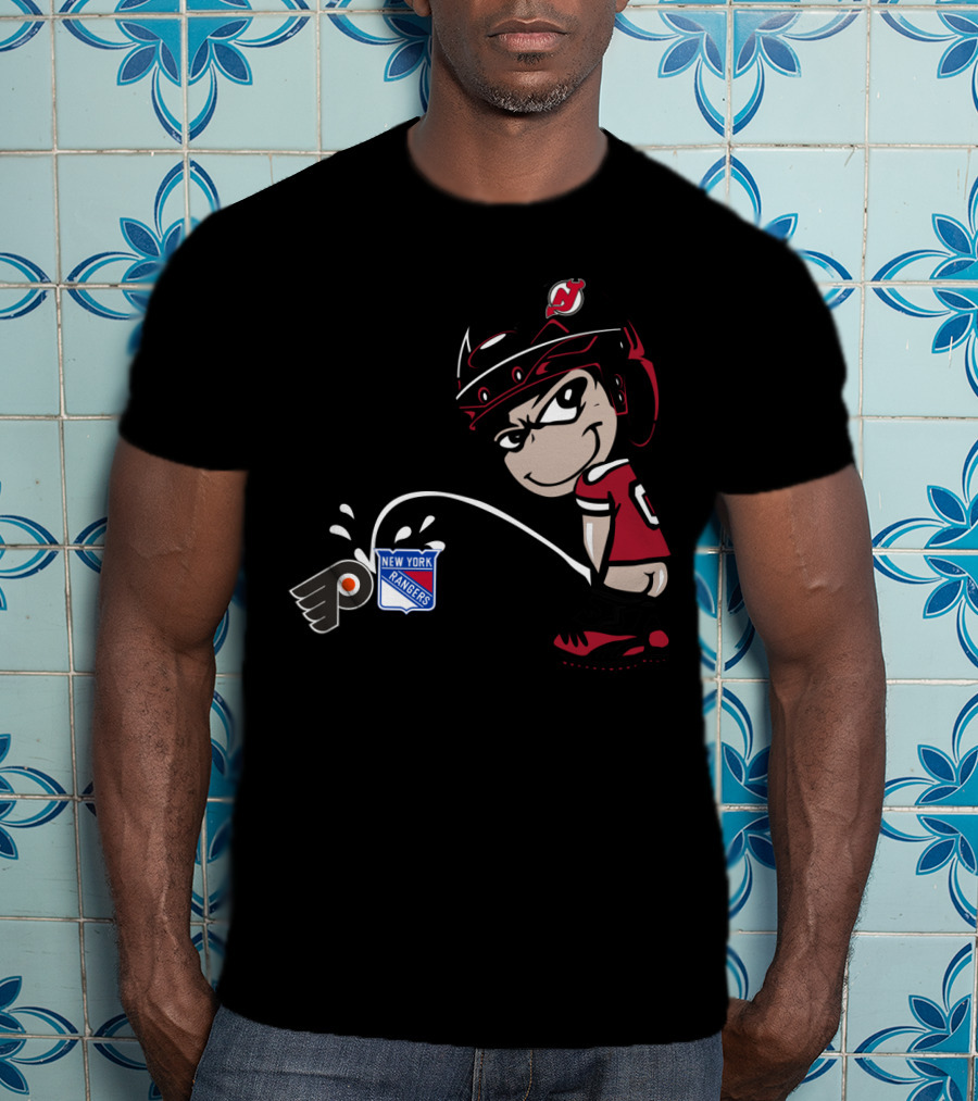New Jersey Devils Rivalry With Philadelphia Flyers And New York Rangers T-Shirt