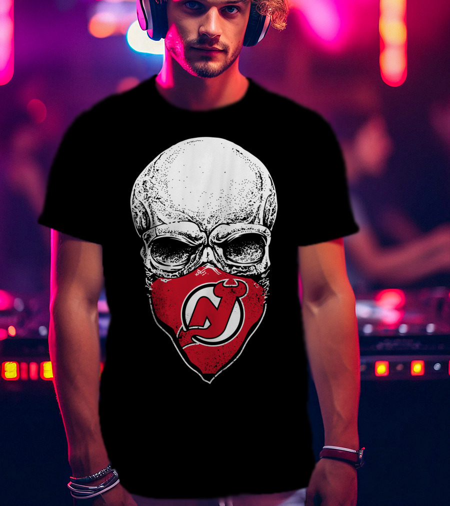 New Jersey Devils Skull Bandana T-Shirt