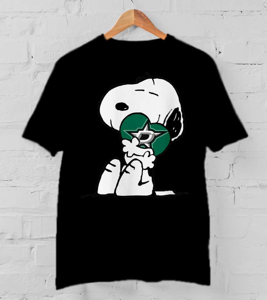 Snoopy Dallas Stars Hugging Nhl Hockey T-Shirt