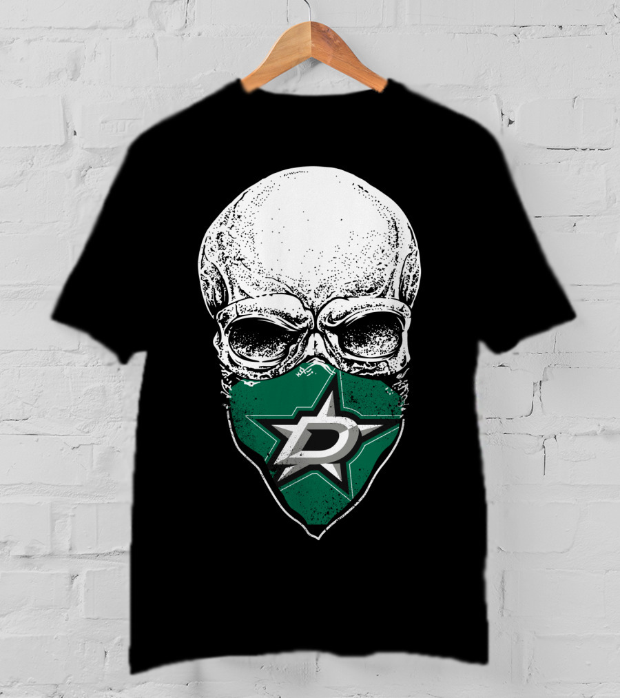 Dallas Stars Logo Over Skull T-Shirt