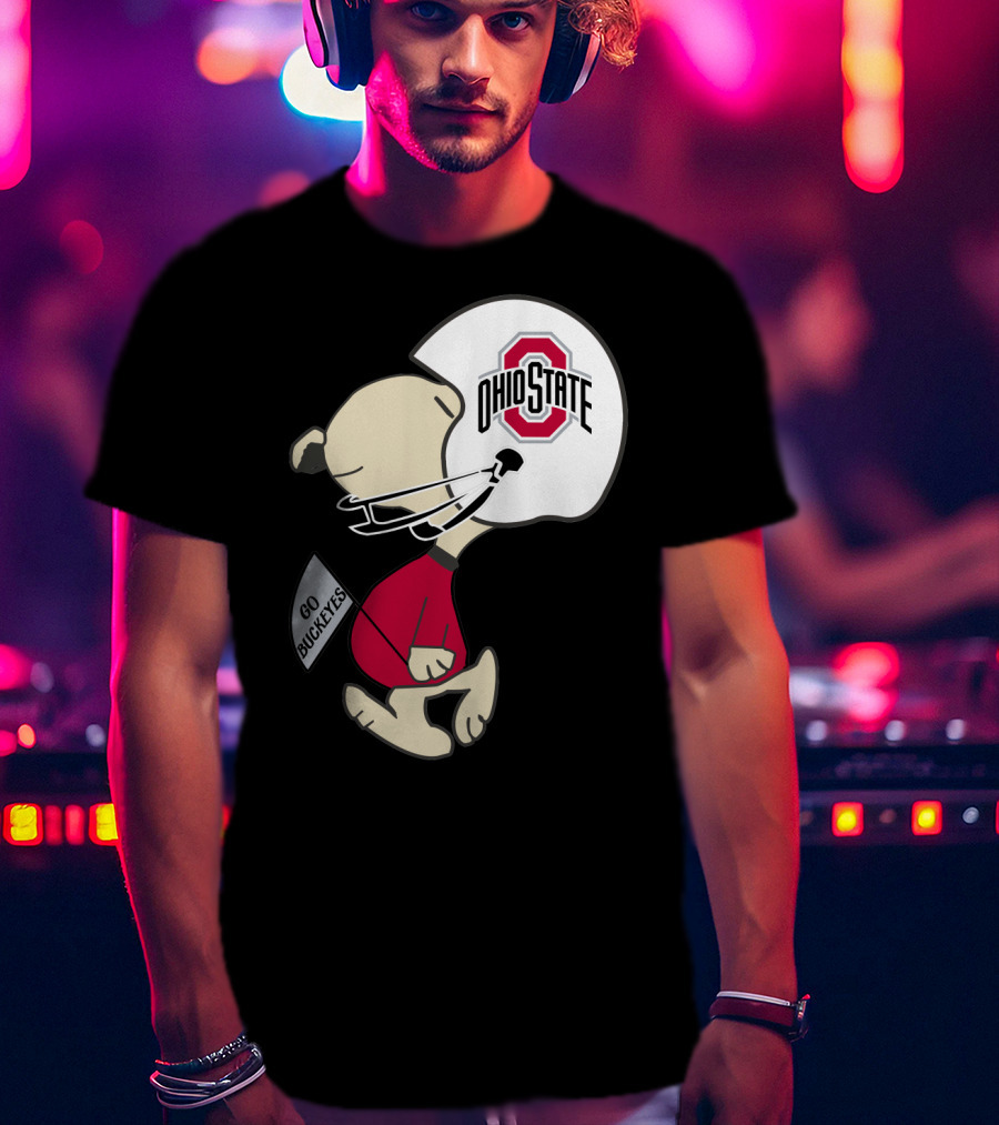 Snoopy Ohio State Buckeyes Go Buckeyes Football Helmet T-Shirt