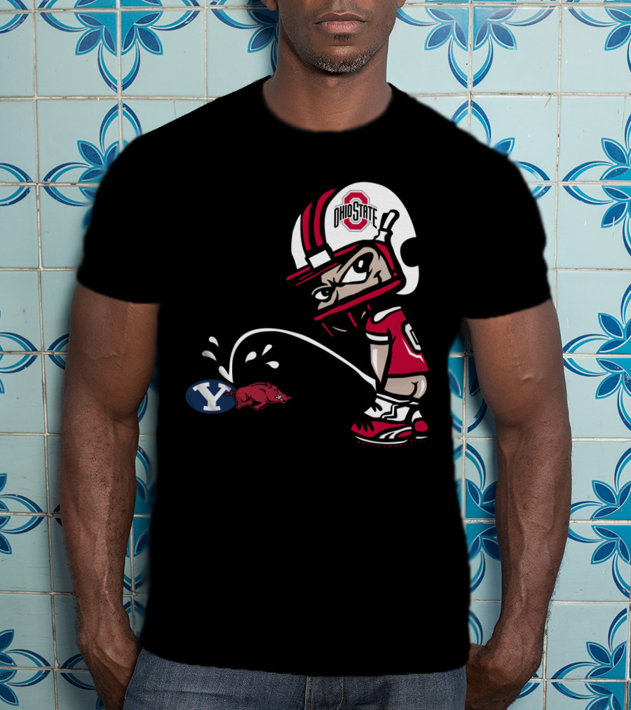 Ohio State Buckeyes Byu Razorbacks Football Cartoon T-Shirt