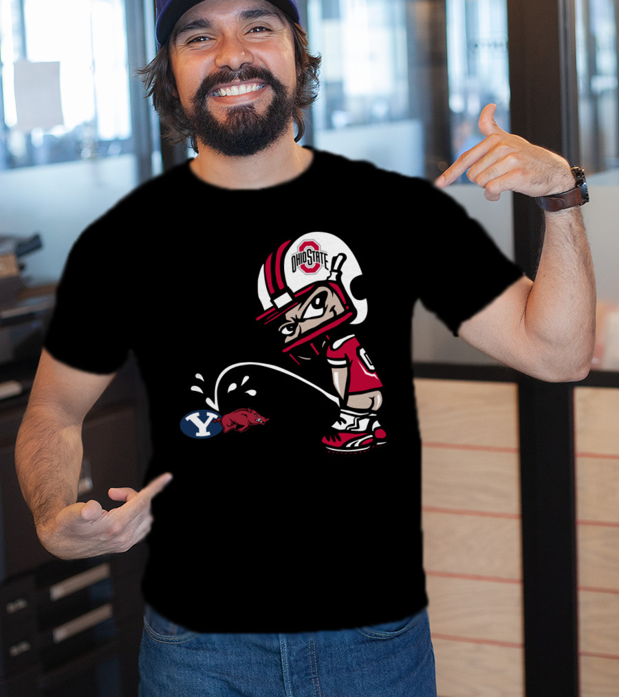 Ohio State Buckeyes Byu Razorbacks Football Cartoon T-Shirt