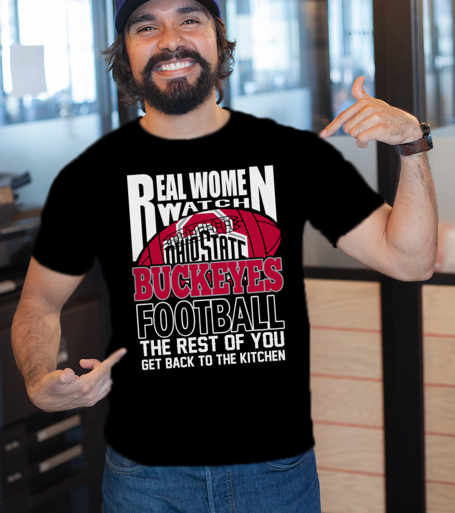 Ohio State Buckeyes Real Women Watch Football T-Shirt